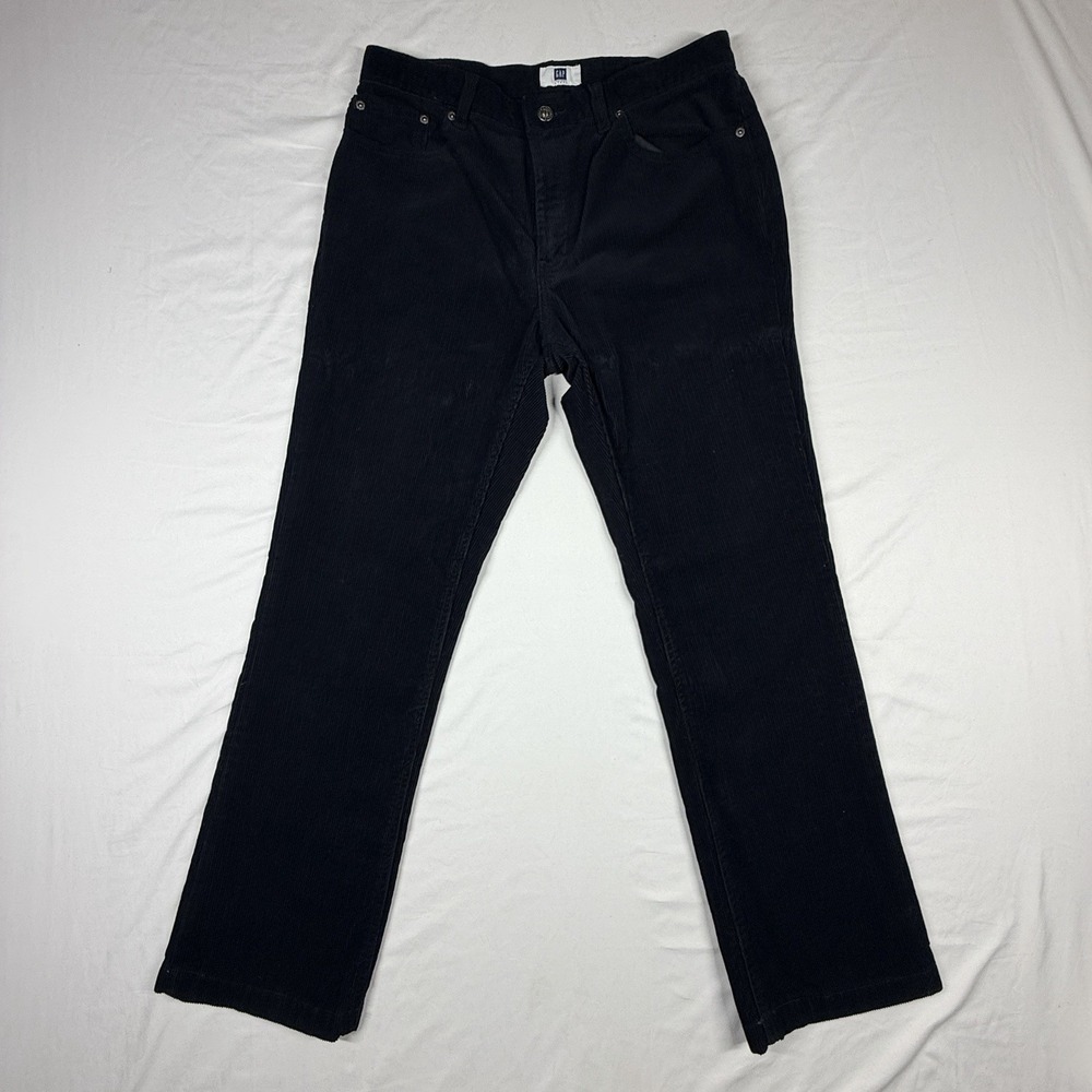 Gap Vintage Slim Mid Rise Straight Corduroy Black 5-pocket Pants Women's size 8